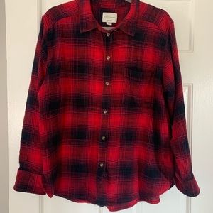 American Eagle Boyfriend Fit Button Down Plaid Shirt Size M